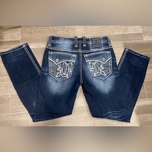 Mens Rock Revival Kofi Straight Jean Sz 33x32